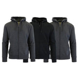 3-Pack Men's Slim-Fit Fleece-Lined Zip Hoodie