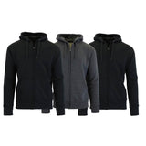 3-Pack Men's Slim-Fit Fleece-Lined Zip Hoodie