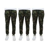 3-Pack: Men's Slim Fitting French Terry Jogger Lounge Pants with Zipper Pockets