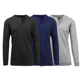 3-Pack: Men's Waffle-Knit Thermal Henley Tees