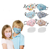 3-Pack: Reusable Kids Face Mask with 6 Filters and Adjustable Earloop