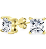 3-Pack: Sterling Silver Princess Cut Studs