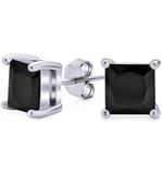 3-Pack: Sterling Silver Princess Cut Studs
