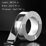 3-Pack: Transparent Adhesive Tape - Reusable, Washable, and No-Residue Nano Gel Strips