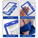 3-Pack: Waterproof Hard Case CDC Vaccination Card Holder With Lanyards