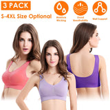 3-Pack: Women Seamless Wire-free Bra for Fitness Workout