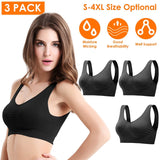 3-Pack: Women Seamless Wire-free Bra for Fitness Workout