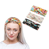3-Pack: Women's Boho Floral Style Criss Cross Headband