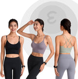 3-Pack: Women's Padded Spaghetti Strap Crisscross Bra