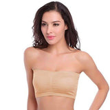 3-Pack: Women's Seamless Strapless Bandeau Crop Tube Top Bra Padded Bralettes