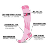 3-Pair: Breast Cancer Awareness Knee High Compression Socks