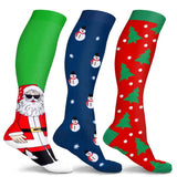 3-Pair: Holiday Knee-High Compression Socks