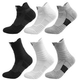 3-Pair: Men's Thick Towel Bottom Breathable Sweat-absorbent Outdoor Sports Running Socks Elite Basketball Sports Socks