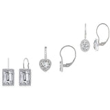 3-Pair Set: Women's Leverback Earrings