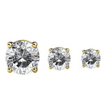 3-Pairs: Elements of Love Crystal Stud Earrings