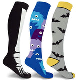 3-Pairs: Halloween Fun Knee High Compression Socks