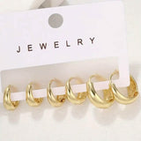 3-Pairs: Stylish and Simple Copper Earrings