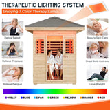 Thermora Zurich 3-Person Low EMF Spruce Wood Outdoor Infrared Sauna With Bluetooth Speakers And LED Lights (SAK59047)