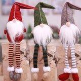 3 Piece: Handmade Sitting Long-Legged Christmas Elf Bottle Decoration Set