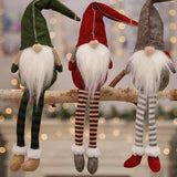 3 Piece: Handmade Sitting Long-Legged Christmas Elf Bottle Decoration Set