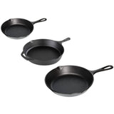 3-Piece: Pre-Seasoned Cast Iron Skillet Set