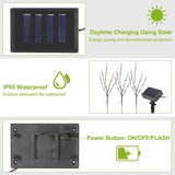 3-Piece Set: 60 LED Solar Garden Lights Tree Branch Leaf Shape Lamp