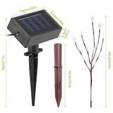 3-Piece Set: 60 LED Solar Garden Lights Tree Branch Leaf Shape Lamp