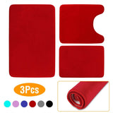 3-Piece Set: Bathroom Rug Set Plush Velvet Bath Carpet