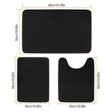 3-Piece Set: Bathroom Rug Set Plush Velvet Bath Carpet