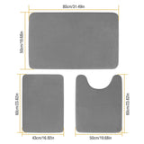 3-Piece Set: Bathroom Rug Set Plush Velvet Bath Carpet