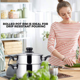 3-Piece Set: Chef's Star Stainless Steel Cookware 2 Quart Steamer Basket Set