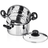 3-Piece Set: Chef's Star Stainless Steel Cookware 2 Quart Steamer Basket Set
