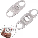 3-Piece Set: Cigar-Holding Whiskey Glasses with Cigar Cutter