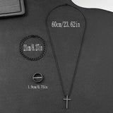 3-Piece Set: Fashion Versatile Dark Cross Stainless Steel Jewelry