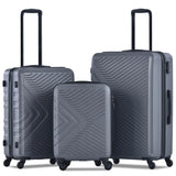 3-Piece Set: Hardshell Lightweight Suitcase with TSA Lock Spinner Wheels