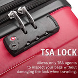 3-Piece Set: Lightweight Hard Luggage with Swivel Wheels and TSA Lock