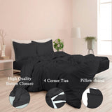 3-Piece Set: Royale Double Brushed Duvet Covers Set With Button Closure & Corner Ties