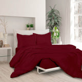 3-Piece Set: Royale Double Brushed Duvet Covers Set With Button Closure & Corner Ties