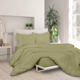 3-Piece Set: Royale Double Brushed Duvet Covers Set With Button Closure & Corner Ties