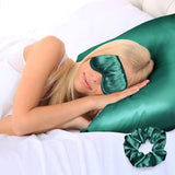 3-Piece: Super Soft Luxury Satin Facial and Hair Care Pillowcase, Eye Mask and Scrunchie