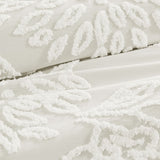 3 Piece Tufted Cotton Chenille Floral Comforter Set