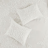 3 Piece Tufted Cotton Chenille Floral Comforter Set