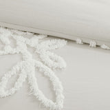 3 Piece Tufted Cotton Chenille Floral Comforter Set