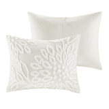 3 Piece Tufted Cotton Chenille Floral Comforter Set