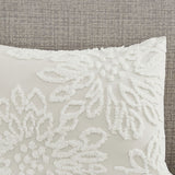 3 Piece Tufted Cotton Chenille Floral Comforter Set