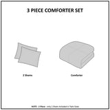 3 Piece Tufted Cotton Chenille Floral Comforter Set