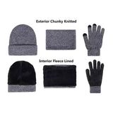 3-Piece: Winter Beanie Hat Scarf Gloves for Men