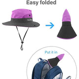 3-Piece: Women's Ponytail Wide Brim Sun Hat