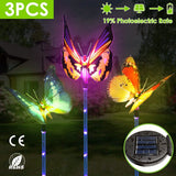 3-Pieces: Decorative Butterfly Lamps with Rotatable Solar Panel Lamp