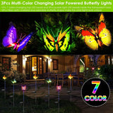 3-Pieces: Decorative Butterfly Lamps with Rotatable Solar Panel Lamp